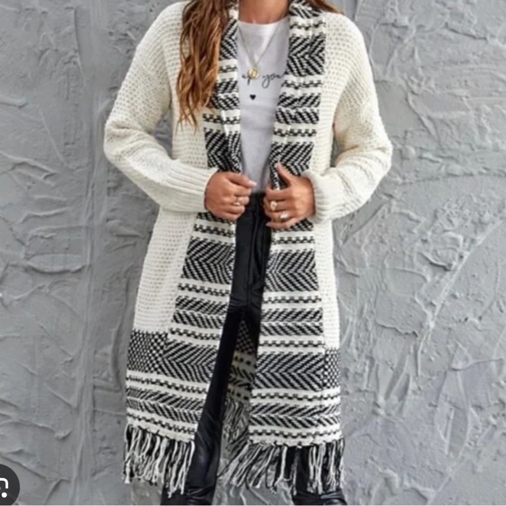 H&M Long Knit Aztec Cardigan- SM